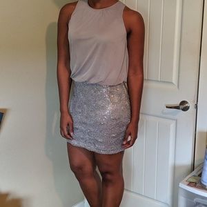 Perceptions Silver Midi Dress